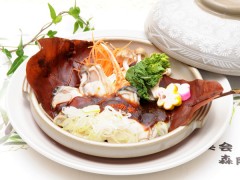 鉄板の朴葉カキ味噌焼
